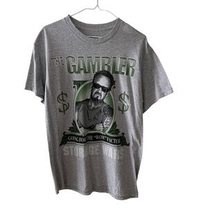 The Gambler Storage Wars T Shirt Grey and Green Crew Neck Short Sleeves